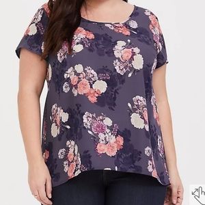 Torrid - FLORAL HI-LO GEORGETTE BLOUSE